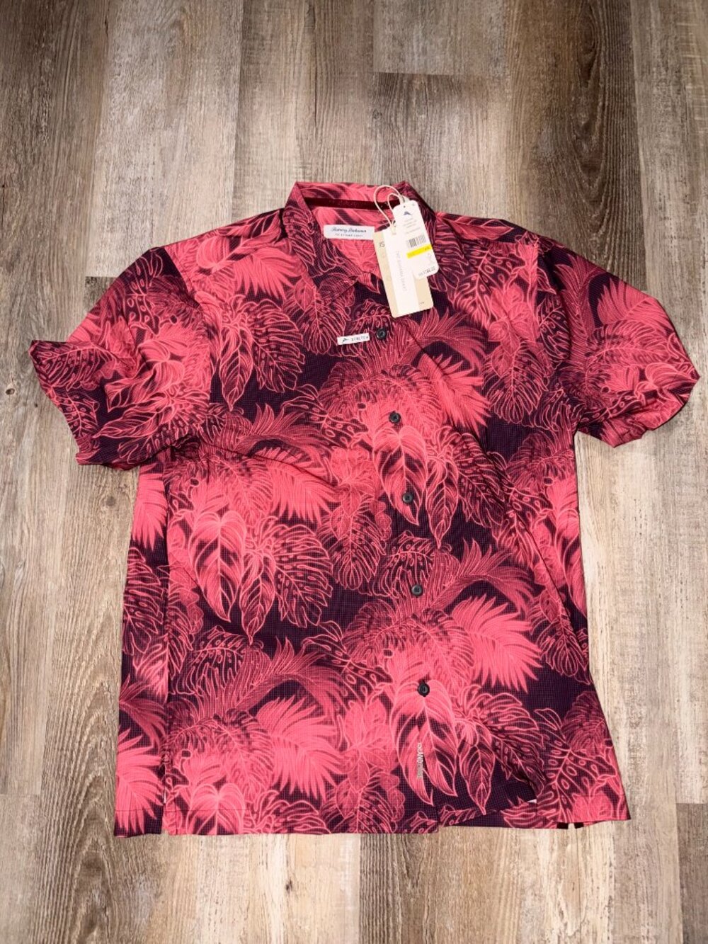 Tommy Bahama Coast Luminescent, Hawaiian Shirt, Maroon, Mens Medium, $148